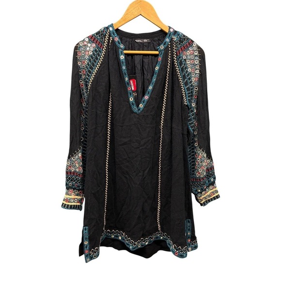 Gypsy 05 Dresses & Skirts - Gypsy 05 Dress Womens S Bohemian Long Sleeve Embellished Raglan Tassel Hippie